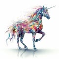 Colorful Stylized Unicorn Design: A Fantastical Blend Of Abstract And Low Poly Art