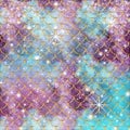 Cool Colorful Mermaid Background Digital Paper