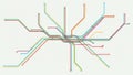 Colorful Subway Map Illustration with Intersecting Lines and Stations Royalty Free Stock Photo