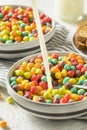 Colorful Sugar Breakfast Cereal Royalty Free Stock Photo