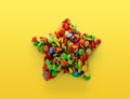 Colorful Sugar candies Star Background 3d illustration Royalty Free Stock Photo