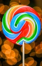Colorful Sugar Candy in Front of Lights. Royalty Free Stock Photo