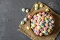 Colorful sugar coated roasted chickpeas,