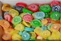 Colorful sugar coated roll jelly sweets Royalty Free Stock Photo