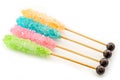 Colorful sugar crystal candy stick. Royalty Free Stock Photo