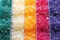 colorful sugar crystals arranged in a gradient Royalty Free Stock Photo