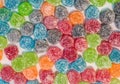 Colorful sugar jelly sweets background for text box