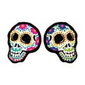 Colorful sugar skulls illustration for Dia de los muertos
