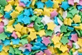 Colorful Sugar Star Sprinkles Background Royalty Free Stock Photo
