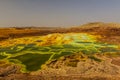 Colorful sulfuric ponds in the volcanic landscape of Dallol, Danakil depression, Ethiop