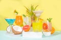 Colorful summer cocktails set Royalty Free Stock Photo