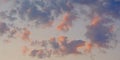 Colorful cloudy evenig sky in blue, orange and grey Royalty Free Stock Photo