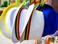 Colorful summer hats on sale Royalty Free Stock Photo