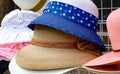 Colorful summer hats on sale Royalty Free Stock Photo