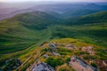 Colorful summer landscape in the Carpathian mountains. Stone surface. Royalty Free Stock Photo