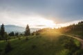 Colorful summer landscape in the Carpathian mountains. Royalty Free Stock Photo