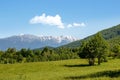 Colorful summer landscape in the mountain village Royalty Free Stock Photo