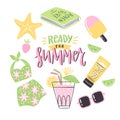 Colorful summer lettering design in modern style. Royalty Free Stock Photo