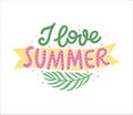 Colorful summer lettering design in modern style