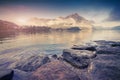 Colorful summer morning on Lake Lecco