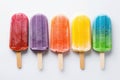 Colorful summer popsicles isolated on white background Royalty Free Stock Photo