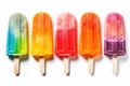 Colorful summer popsicles isolated on white background Royalty Free Stock Photo