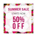 Colorful Summer sale banner with pitaya.