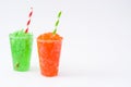 Colorful summer slushies isolated on white background Royalty Free Stock Photo