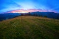 Colorful summer sunset. Carpathians, Ukraine. Royalty Free Stock Photo