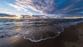 Colorful summer sunset. An incredible dramatic and beautiful sunset over the sea