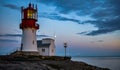 Sunset at Lindesnes Lighthouse in Norway.