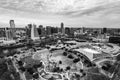 Colorful Summer Sunset over Austin Texas Modern Downtown CItyscape black and white