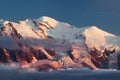 Colorful summer view of the Lac Blanc lake with Mont Blanc Monte Bianco on background, Chamonix location. Royalty Free Stock Photo