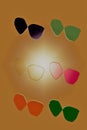 Colorful SunGlass in sunnyday 3d abstract design