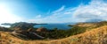 Colorful sunny day panorama at Amelia sunset point,