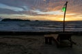 Colorful sunrise at the beach in Koh Rong