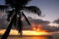 Colorful sunrise on the beach in Lavena village in Taveuni Isla Royalty Free Stock Photo