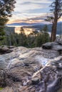 Emerald Bay Sunrise from Eagle Falls Royalty Free Stock Photo