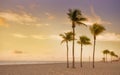 Colorful sunrise in Miami Beach Florida Royalty Free Stock Photo