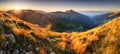 Colorful sunrise mountain landscape panorama, Slovakia