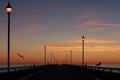 Colorful sunrise at New Brighton Pier, Christchurch Royalty Free Stock Photo