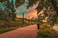 Colorful Sunrise Over An Edmonton Park Path