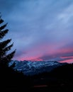 magical sunrise over a snowcapped mountain Royalty Free Stock Photo