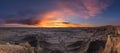 Colorful sunrise panorama from moonscape overlook