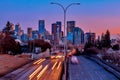 Traffic To Downtown Calgary At Sunrise