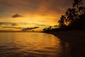 Colorful sunrise on the Tambua Sands Beach on Fiji Island, Fiji