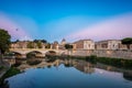 Colorful sunrise view of Rome Skyline with Saint Peter Basilica Royalty Free Stock Photo