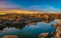 Colorful sunset above Watson Lake in Prescott, Arizona Royalty Free Stock Photo