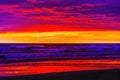 Colorful Sunset Abstract Birds Ocean Canon Beach Oregon Royalty Free Stock Photo