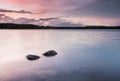 Colorful sunset in the archipelaco in Finland